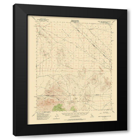 Horse Thief Spr California Nevada Quad - USGS 1956 Black Modern Wood Framed Art Print with Double Matting by USGS