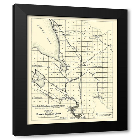 Honey Lake - Taylor 1891 Black Modern Wood Framed Art Print by Taylor
