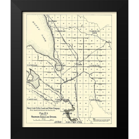 Honey Lake - Taylor 1891 Black Modern Wood Framed Art Print by Taylor