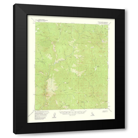 Hockett Peak California Quad - USGS 1962 Black Modern Wood Framed Art Print with Double Matting by USGS