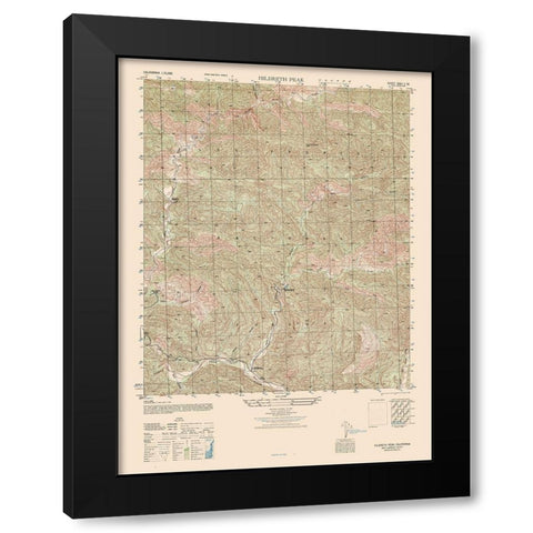 Hildreth Peak Sheet - US Army 1942 Black Modern Wood Framed Art Print with Double Matting by US Army