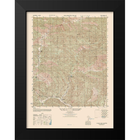 Hildreth Peak Sheet - US Army 1942 Black Modern Wood Framed Art Print by US Army