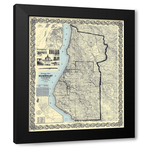 Humboldt California Landowner - Lentell 1898 Black Modern Wood Framed Art Print by Lentell