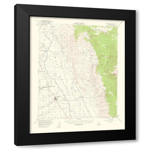 Independence California Quad - USGS 1962 Black Modern Wood Framed Art Print with Double Matting by USGS