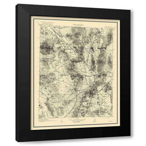 Ivanpah California Nevada Quad - USGS 1912 Black Modern Wood Framed Art Print with Double Matting by USGS