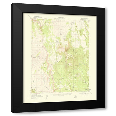 Jellico California Quad - USGS 1959 Black Modern Wood Framed Art Print by USGS