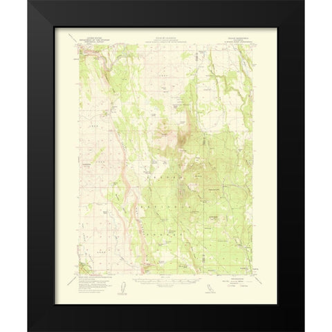 Jellico California Quad - USGS 1959 Black Modern Wood Framed Art Print by USGS