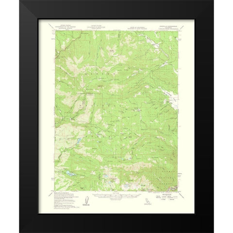 Jonesville California Quad - USGS 1963 Black Modern Wood Framed Art Print by USGS