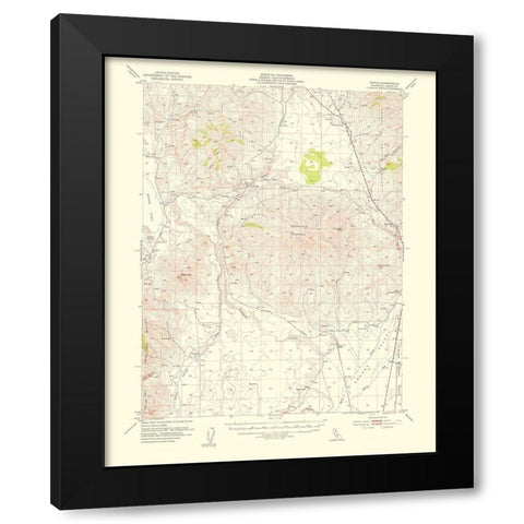 Karlo California Quad - USGS 1955 Black Modern Wood Framed Art Print by USGS