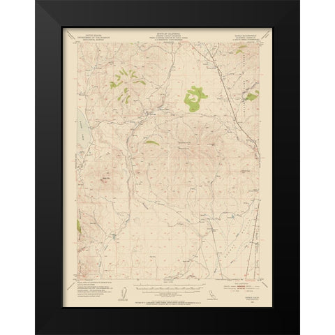 Karlo California Quad - USGS 1954 Black Modern Wood Framed Art Print by USGS
