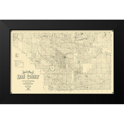 Kern California Landowner - Macmurdo 1892 Black Modern Wood Framed Art Print by Macmurdo