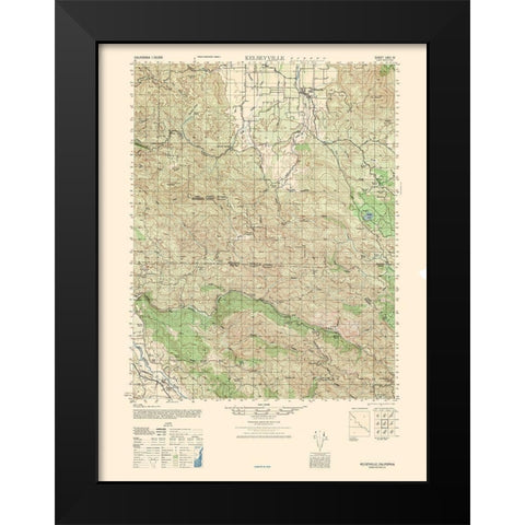 Kelseyville Sheet - US Army 1944 Black Modern Wood Framed Art Print by US Army