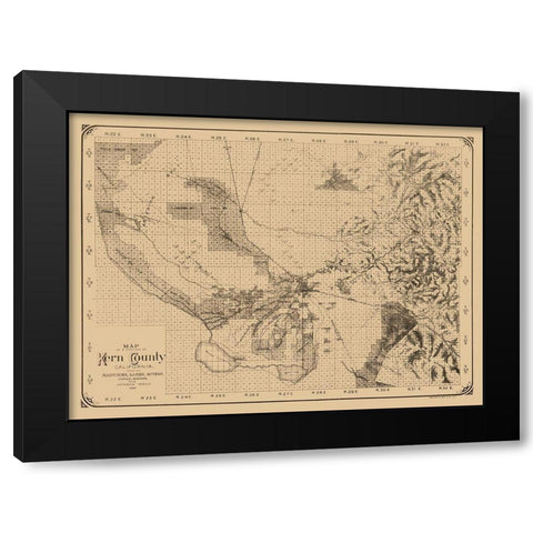 Kern County California - Rey 1888  Black Modern Wood Framed Art Print by Rey