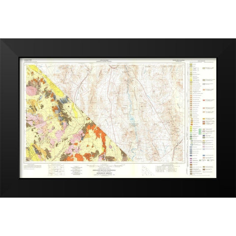Geologic California Kingman Sheet - Jennings 1956 Black Modern Wood Framed Art Print by Jennings