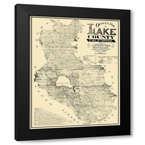 Lake California Landowner - Rice 1892 Black Modern Wood Framed Art Print with Double Matting by Rice