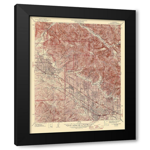 La Crescenta California Quad - USGS 1939 Black Modern Wood Framed Art Print by USGS