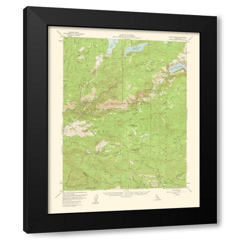 Lake Elseanor California Quad - USGS 1950 Black Modern Wood Framed Art Print with Double Matting by USGS