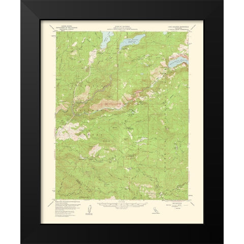 Lake Elseanor California Quad - USGS 1950 Black Modern Wood Framed Art Print by USGS