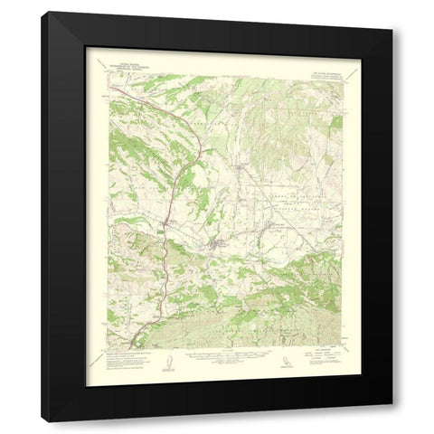 Los Olivos California Quad - USGS 1962 Black Modern Wood Framed Art Print with Double Matting by USGS