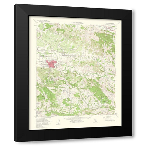 Lompoc California Quad - USGS 1961 Black Modern Wood Framed Art Print with Double Matting by USGS