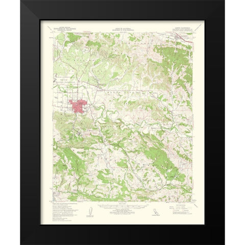 Lompoc California Quad - USGS 1961 Black Modern Wood Framed Art Print by USGS