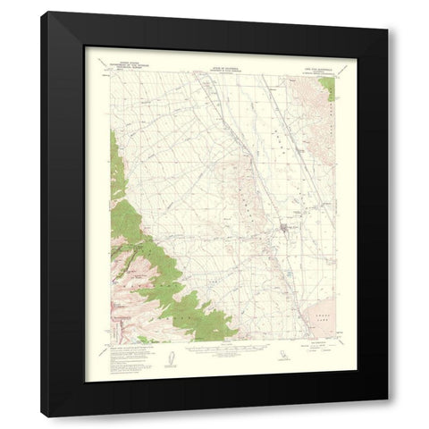 Lone Pine California Quad - USGS 1962 Black Modern Wood Framed Art Print with Double Matting by USGS