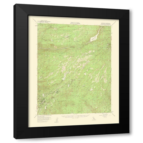 Long Barn California Quad - USGS 1962 Black Modern Wood Framed Art Print with Double Matting by USGS