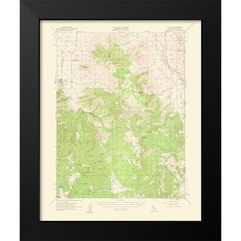 Loyalton California Nevada Quad - USGS 1960 Black Modern Wood Framed Art Print by USGS