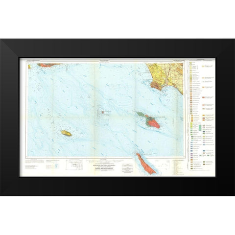 Geologic California Long Beach Sheet Black Modern Wood Framed Art Print by Jennings