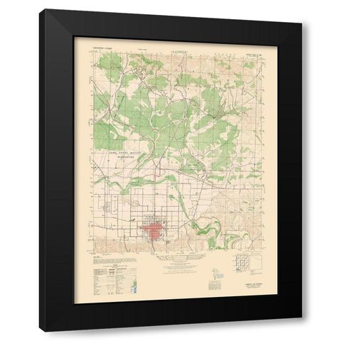 Lompoc Sheet - US Army 1947 Black Modern Wood Framed Art Print by US Army