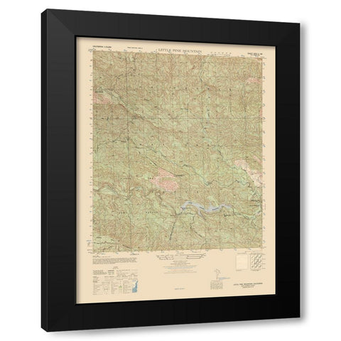 Little Pine Mountain Sheet - US Army 1944 Black Modern Wood Framed Art Print with Double Matting by US Army