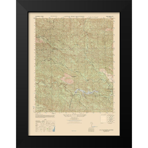 Little Pine Mountain Sheet - US Army 1944 Black Modern Wood Framed Art Print by US Army