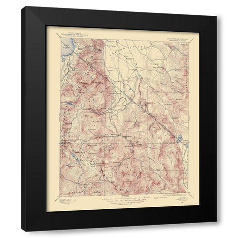 Markleeville California Nevada Sheet - USGS 1889 Black Modern Wood Framed Art Print with Double Matting by USGS
