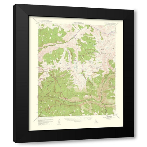 Marion Peak California Quad - USGS 1953 Black Modern Wood Framed Art Print by USGS