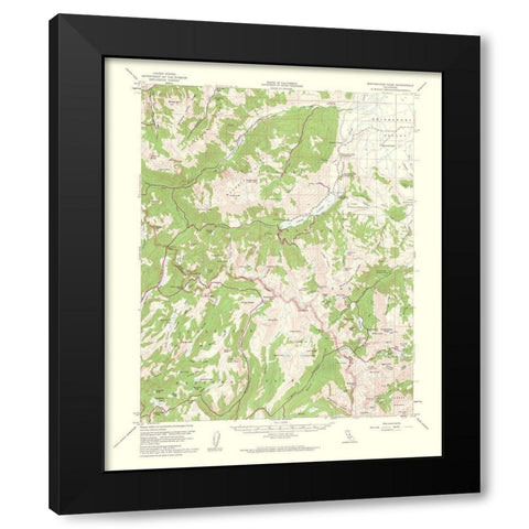 Matterhorn Peak California Quad - USGS 1963 Black Modern Wood Framed Art Print by USGS