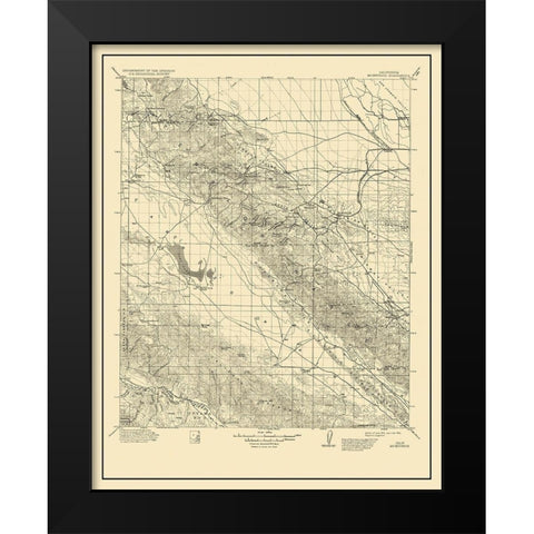 Mckittrick California Quad - USGS 1912 Black Modern Wood Framed Art Print by USGS