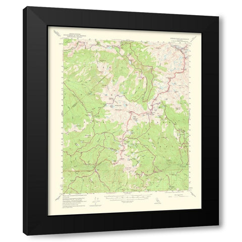 Merced Peak California Quad - USGS 1964 Black Modern Wood Framed Art Print with Double Matting by USGS
