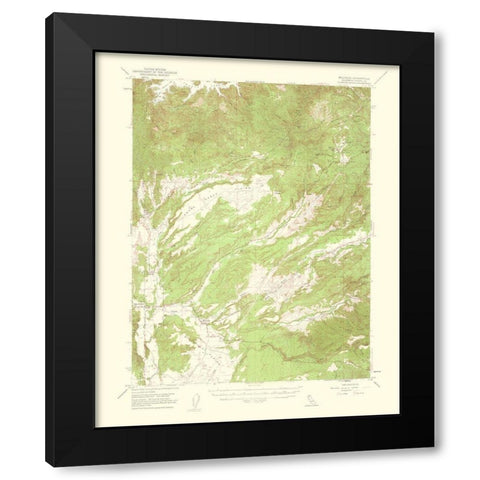 Millville California Quad - USGS 1961 Black Modern Wood Framed Art Print by USGS