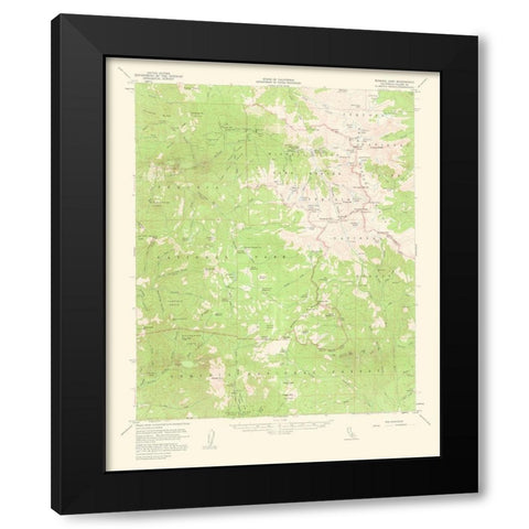 Mineral King California Quad - USGS 1963 Black Modern Wood Framed Art Print with Double Matting by USGS