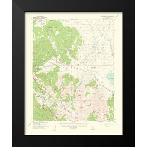 Mt Morrison California Quad - USGS 1963 Black Modern Wood Framed Art Print by USGS
