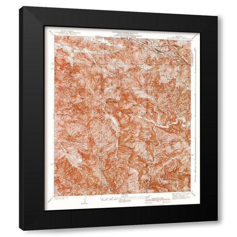 Mt Baden Powell California Quad - USGS 1940 Black Modern Wood Framed Art Print by USGS