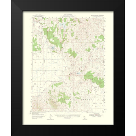 Observation Peak California Quad - USGS 1953 Black Modern Wood Framed Art Print by USGS