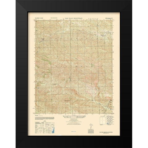 Old Man Mountain Sheet - US Army 1944 Black Modern Wood Framed Art Print by US Army