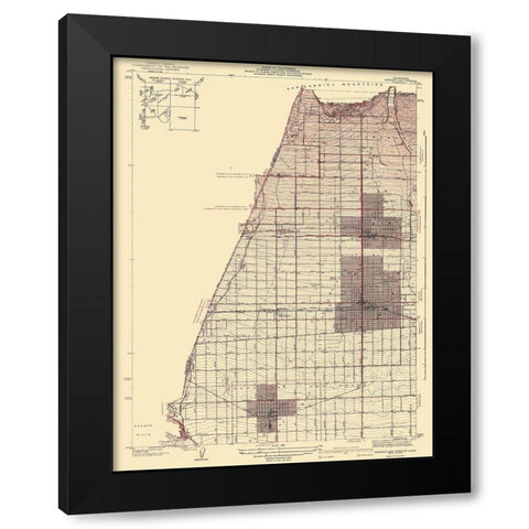 Ontario Vicinity California - USGS 1942 Black Modern Wood Framed Art Print by USGS