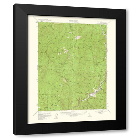 Orleans California Quad - USGS 1953 Black Modern Wood Framed Art Print by USGS