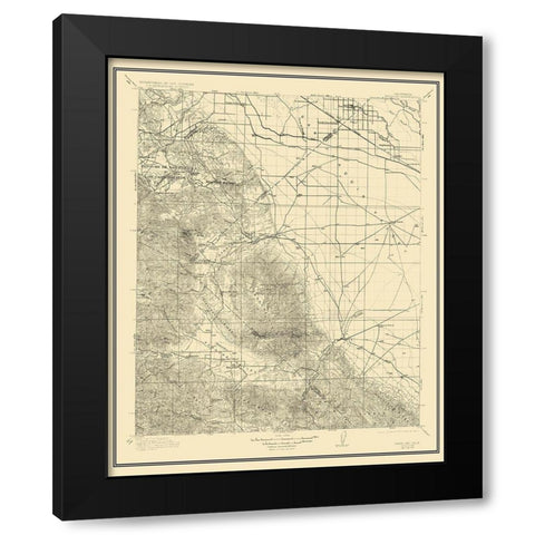Panoche California Quad - USGS 1913 Black Modern Wood Framed Art Print by USGS