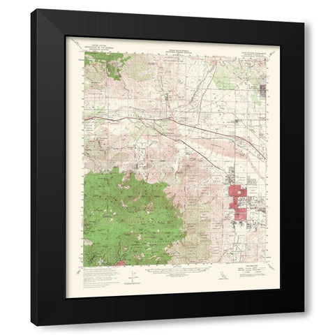 Palm Springs California Quad - USGS 1956 Black Modern Wood Framed Art Print with Double Matting by USGS