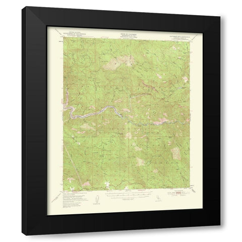 Mt Patterson California Quad - USGS 1956 Black Modern Wood Framed Art Print with Double Matting by USGS