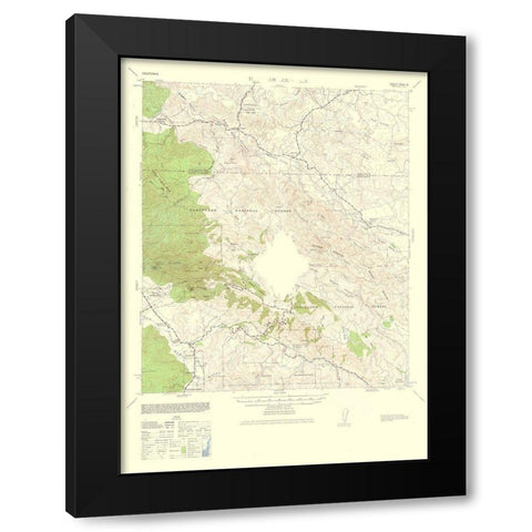 Mt Palomar California Quad - USGS 1962 Black Modern Wood Framed Art Print with Double Matting by USGS