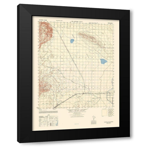 Plaster City Sheet - US Army 1944 Black Modern Wood Framed Art Print with Double Matting by US Army